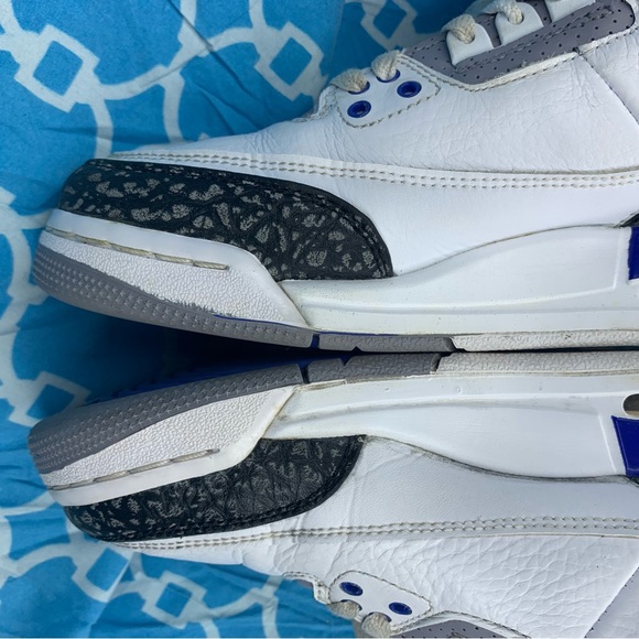 Nike Women’s size 8 Air Jordan 3 racer blue retro og Wmns cement grey sneakers - Picture 9 of 11